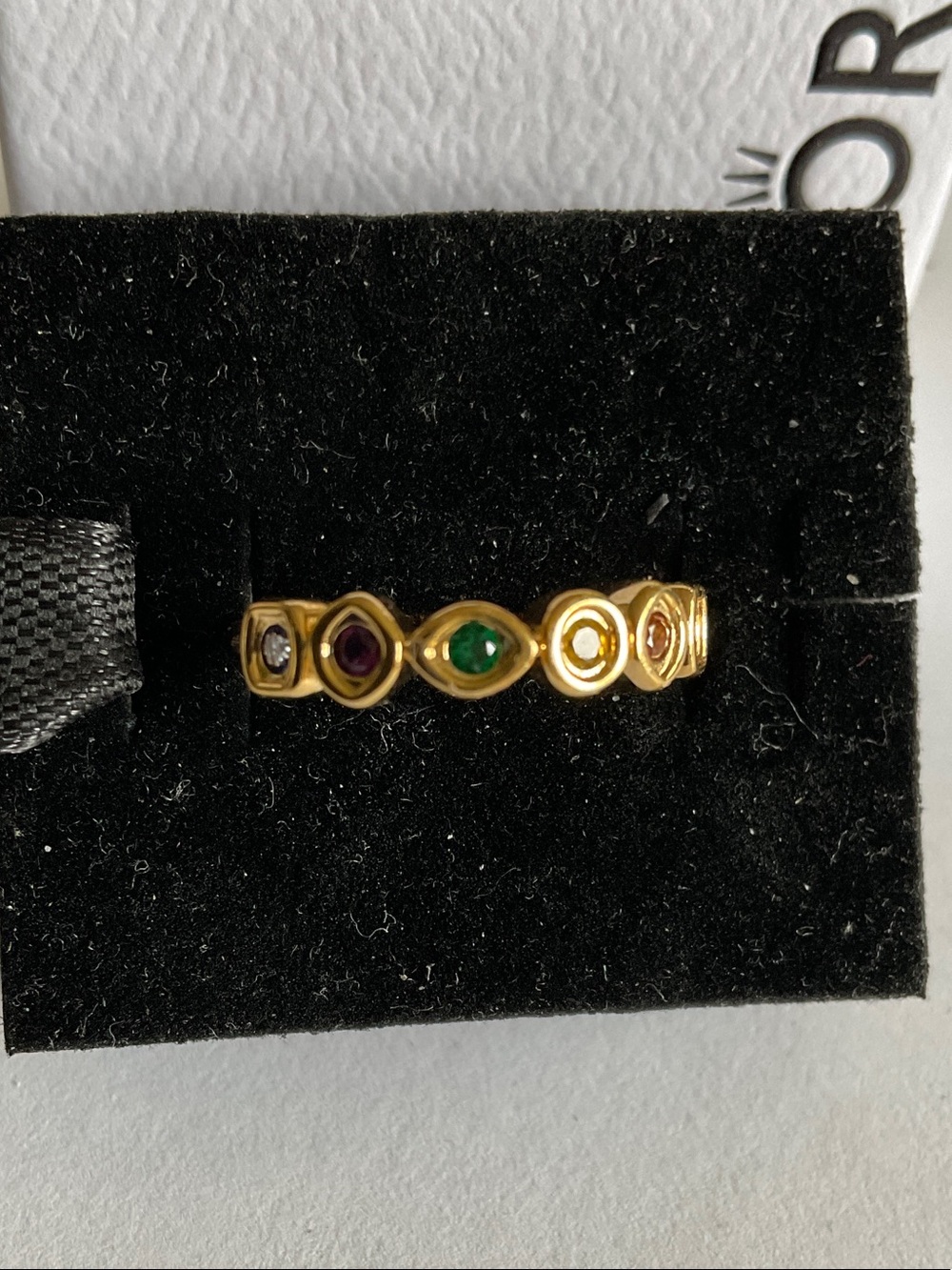 Pandora Marvel Gold Ring Multi-Gemstone